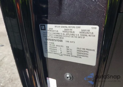 2009 GMC Acadia Slt-1 из США, поврежденный, VIN 1GKER23D79J182426